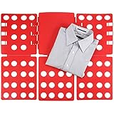 Ollieroo&reg; 3 Steps Plastic Clothes, Thickness Adjustable Laundry Folding Board (Red)