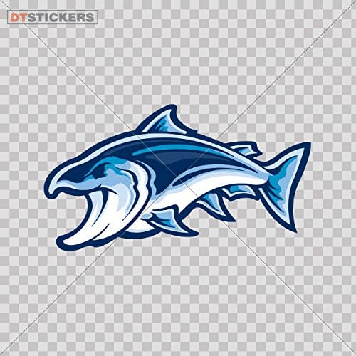 Vinyl Sticker Decal Salmon Vinyl Fi Atv Car Garage bike store Fishing Rod clear (20 X 10,9 Inches) Fully Waterproof Printed vinyl sticker