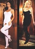 Opaque Body Stocking Bodysuit Nude White or Black