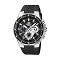 CASIO EF-552-1AVEF Edifice - Reloj de caballero de cuarzo, correa de resina color negro (con cron�metro, luz)