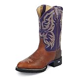 Mens Tony Lama 11 Pull-On Round Toe Leather Casual Stockman Cowboy Boots 