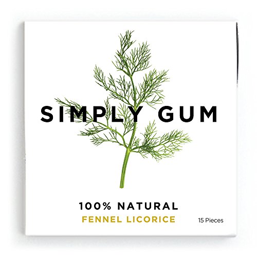 Simply Gum, Fennel/Licorice Natural Chewing Gum, 6 Pack, 90 Pieces