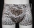 Shiny Leopard Fitted Pouch Swim Shorts