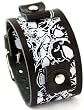 Nemesis #MS-K Wide Black Leather Cuff Tattoo Imprinted Band