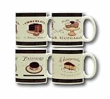 Oneida Sweets Mugs, Set of 4 in a Hat Box
