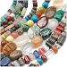 Gemstone Bead Lot Mix #2 Assorted Shapes, Sizes, Colors 70 Inches Total