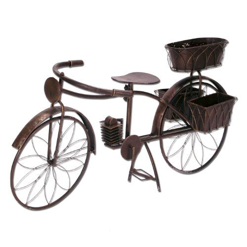 My Garden Fahrrad-Blumenst&auml;nder, Metall, 3 Pflanzt&ouml;pfe, Farbe: braun, Gr&ouml;&Atilde;?e: ca. 118 x 37 x 58 cm ArtikelNr.: 274512
