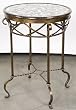 Nikolaos Table 22" Round Iron Inlay End Side New