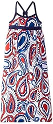 Girls Paisley Cotton/Jersey/Spandex/Knit Banding Maxi Dress 