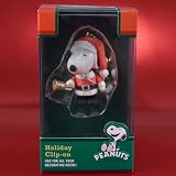 Peanuts Charlie Brown Christmas Santa Snoopy Holiday Clip-on Figure Ornament