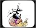 Decorated Mouse Pad with jockey, ant, giddy-up, snail, riding