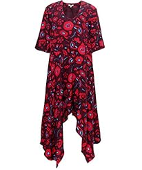 Polyester/Silk Fall Floral Print Scoop Neck  Dress