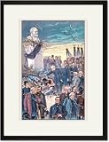 Black Framed/Matted Print 17x23, Puck Magazine: Peace, and the Good Will of All Men