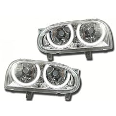 Scheinwerfer Tuning FK Angel Eyes Scheinwerfer 2. WAHL, VW Golf 3 (Typ 1HXO, 1 EXO) Bj. 91-97, chrom