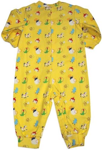 New Potatoes - Baby Girls Long Sleeve Circus Coverall, Yellow 30963-24Months