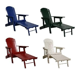 Green Adirondack Chair with Retractable Ottoman by