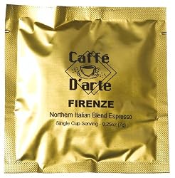 Caffe D'arte Firenze Northern Italian Blend Expresso, 45mm-Hard Espresso Pods (Pack of 120)