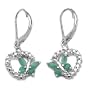 0.70 Carat Genuine Emerald & Diamond Accent Sterling Silver Earrings