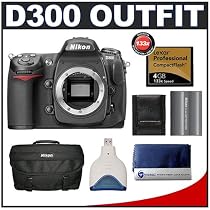 Nikon D300 Digital SLR Camera with Lexar Pro 4GB CF Memory Card + EN-EL3e Battery + Case + Cameta Bonus Accessory Kit