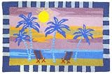 Tropical Island Beach Sunset JellyBean Accent Rug
