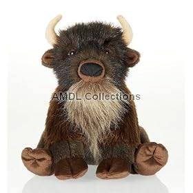 Wildlife / Domestic Animals : Sitting Bison Buffalo 9.5
