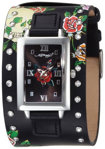 Ed Hardy Women's TT-BSK Temptress Black Skull Stainless Steel 316L Watch