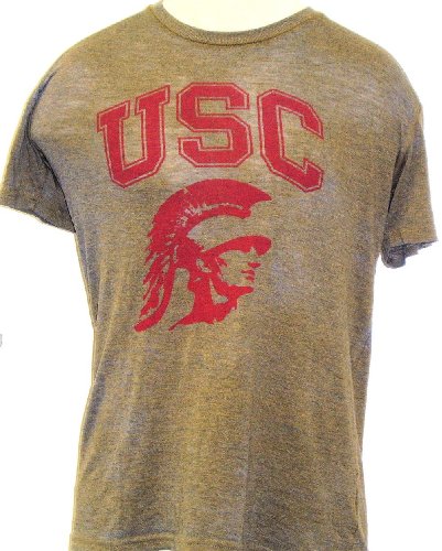 USC Trojans Helmet Mens Gold and Red Vintage T-shirt by Chaser