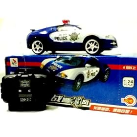 Exotic Police Car 4Ch 1:24 Scale R/C Remote Control Sports Car**Working Head/Tail/Police Lights**