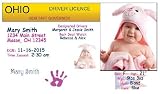 Personalized Baby Drivers License (set of 20) Birth Announcement-Ohio