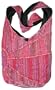 Pink Embroidered Peace and Sunrise Sling Purse Handbag