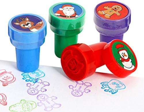 Christmas santa snowman deer 4 Patterns Self Ink Stamper Painting Cartoon Stamps Drawing Toy kid Toy gift