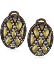 GURHAN "Capitone" White Diamond High Karat Gold and Alloy Button Earrings