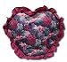 Lot of 2 Heart Shape Throw Pillow Roses and Grape Vine Print