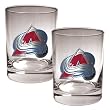 Colorado Avalanche 2pc Rocks Glass Set - Primary Logo NHL Hockey