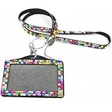 2 Sets Colourful Rhinestone Bling Crystal Necklaces Custom Lanyard Phone Horizontal ID Badge Holder