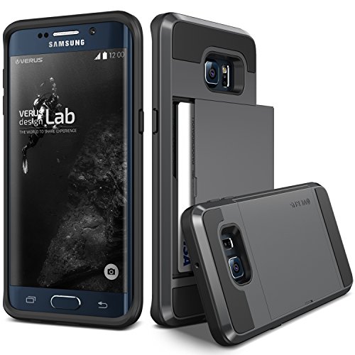 Galaxy S6 Edge Plus Case, Verus [Damda Slide][Dark Silver] - [Card Slot][Drop Protection][Heavy Duty][Wallet] -For Samsung Galaxy S6 Edge+ SM-G928 Devices