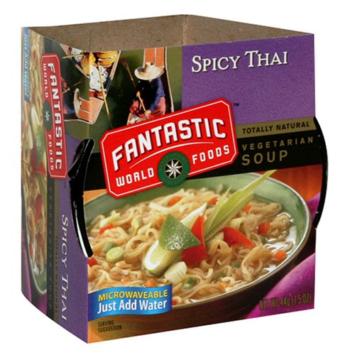 Fantastic Foods Spicy Thai Vegetarian Soup, 1.5-Ounce Microwavable Cups (Pack of 12) by Fantastic Foods