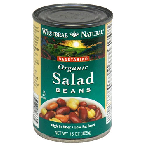 Westbrae Natural Vegetarian Organic Salad Beans, 15 Ounce Cans (Pack of 12)