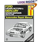 Click here to buy Ford Crown Victoria and Mercury Grand Marquis Automotive Repair Manual: Models Covered : Ford Crown Victoria and Mercury... by  Mark Ryan, John H. Haynes, and John Harold Haynes.