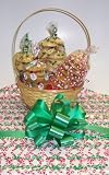 Gourmet Food : Scott's Cakes Small Nut Lovers Cookie Basket with Handle Candy Cane Wrapping
