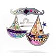 Harmonious Libra the Scales Zodiac Pin #0902