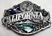 California State 3-D Enamel Pewter Belt Buckle