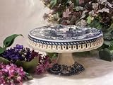 Review TRANSFERWARE  / Porcelain Transferware Cake Plate BLUE