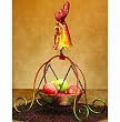 15" Suspended Table Top Basket with Spring Motion Rooster Face