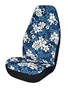 Allison 65-0346BLU Blue Hawaiian Print Universal Bucket Seat Cover - Pack of 2
