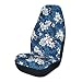 Allison 65-0346BLU Blue Hawaiian Print Universal Bucket Seat Cover - Pack of 2