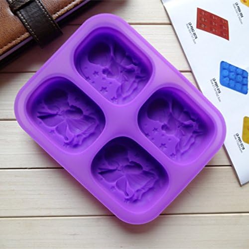 Kamlife KT 4 Even Design Angel Girl and Angel Boy Silicone Mold Sugar Mold Soap Mold Chocolate Mold Cake Decoration Tool(purple)