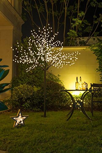 Lifa and Best 8 Feet 600L LED Frosted Ball City Tree Light, Warm White, Home Garden Indoor and Outdoor Use