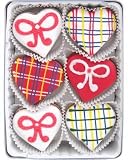 Beautiful Sweets Plaid Hearts Organic Cookies, 4 Cookies