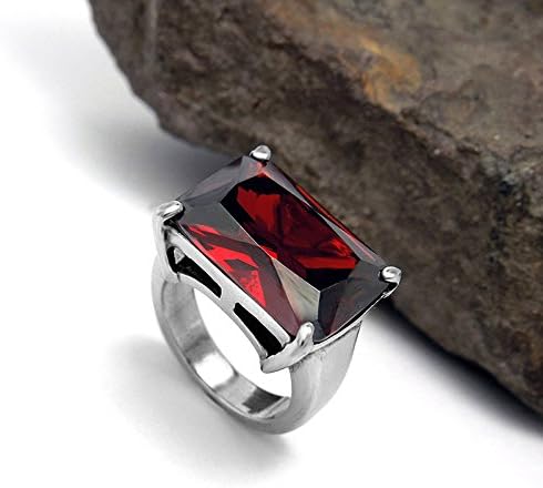 Elegant ruby ring personality trend of titanium steel jewelry fashion queen SA628 Siz-9